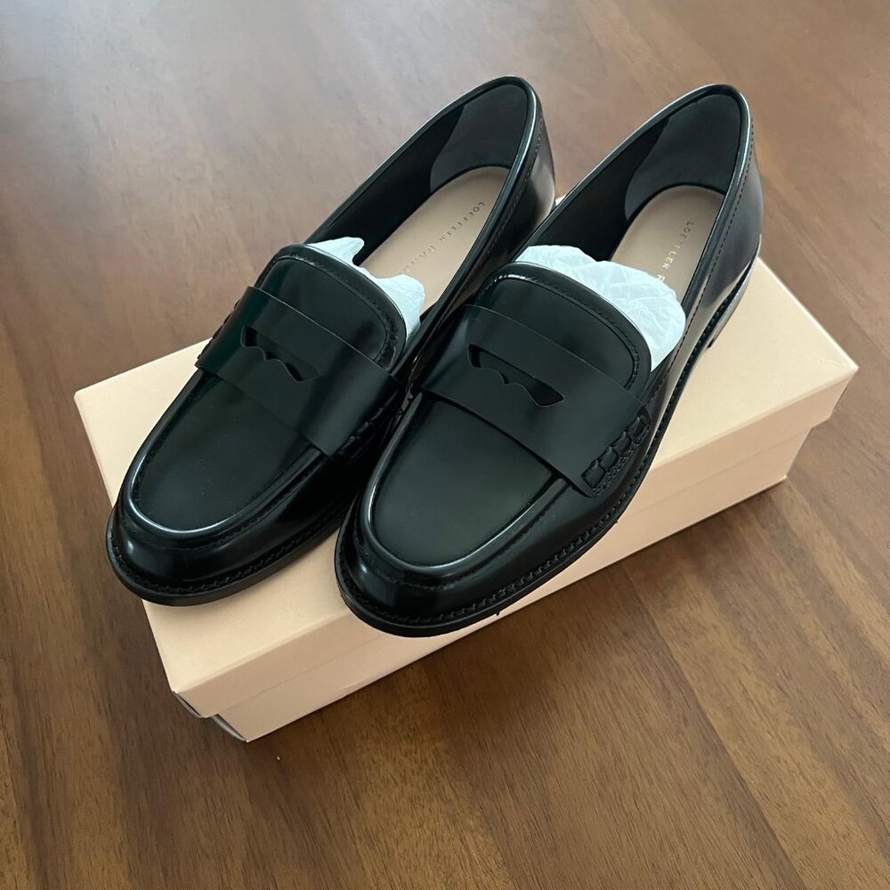 Loeffler Randall Rachel Leather Loafers - Black - Size 8